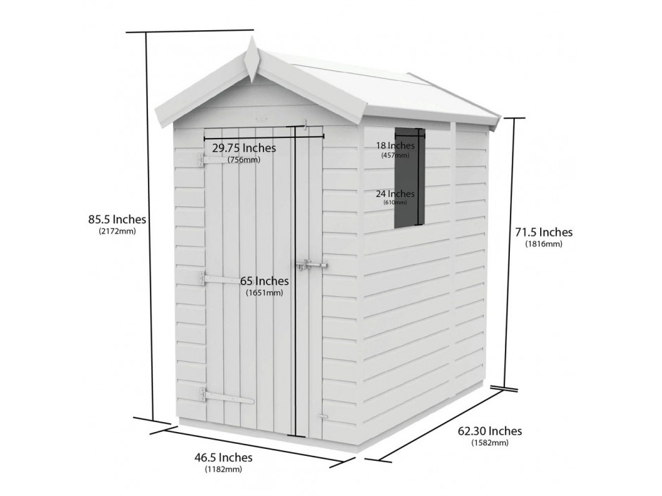 4ft x 5ft Apex Shed