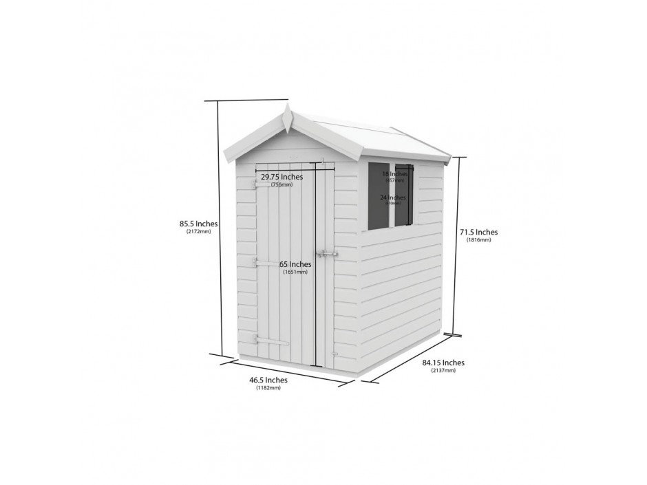 4ft x 7ft Apex Shed