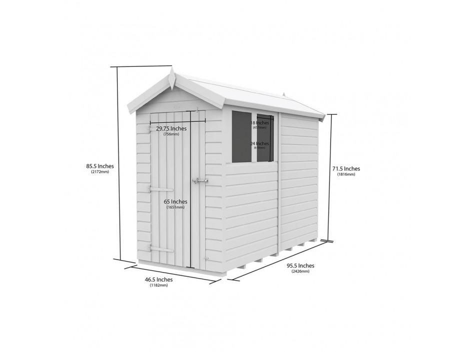 4ft x 8ft Apex Shed