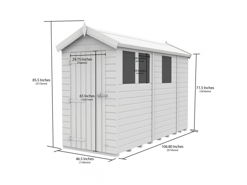 4ft x 9ft Apex Shed