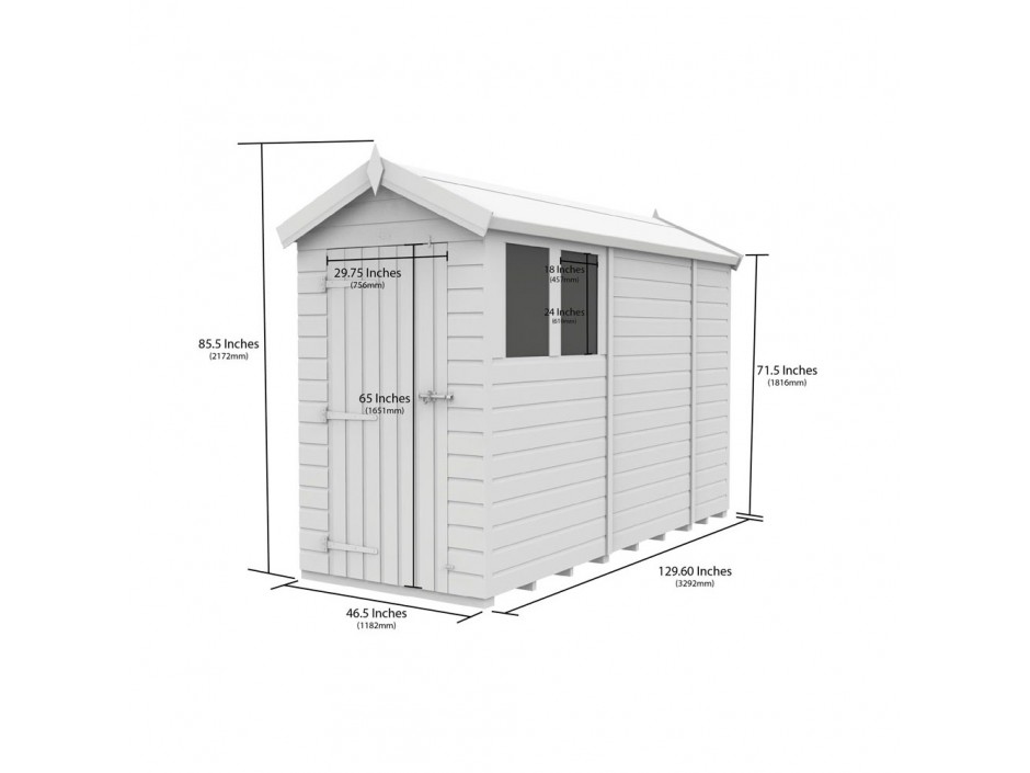 4ft x 11ft Apex Shed