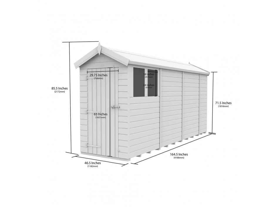 4ft x 14ft Apex Shed