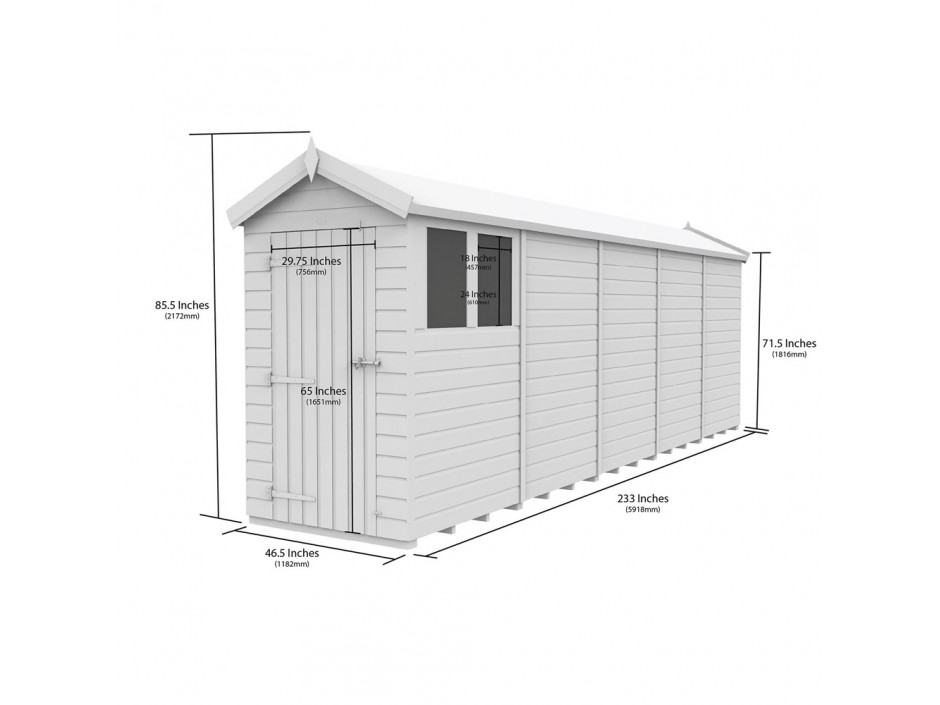 4ft x 20ft Apex Shed