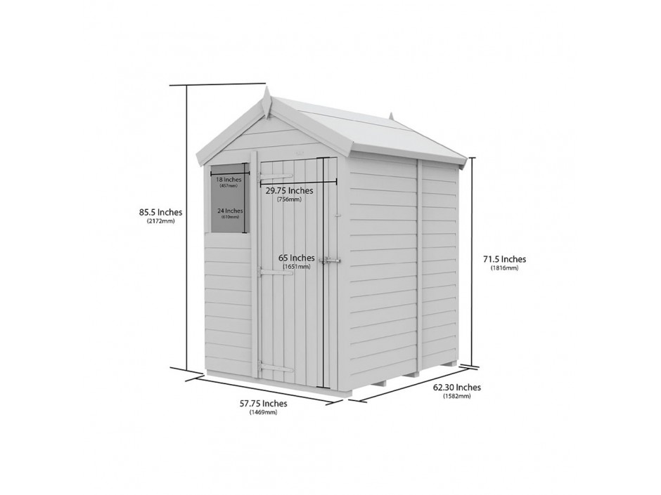 5ft x 5ft Apex Shed