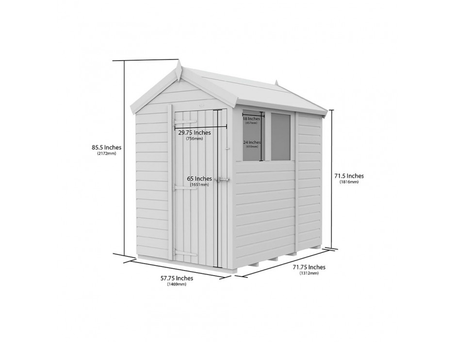 5ft x 6ft Apex Shed