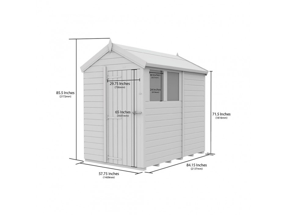 5ft x 7ft Apex Shed