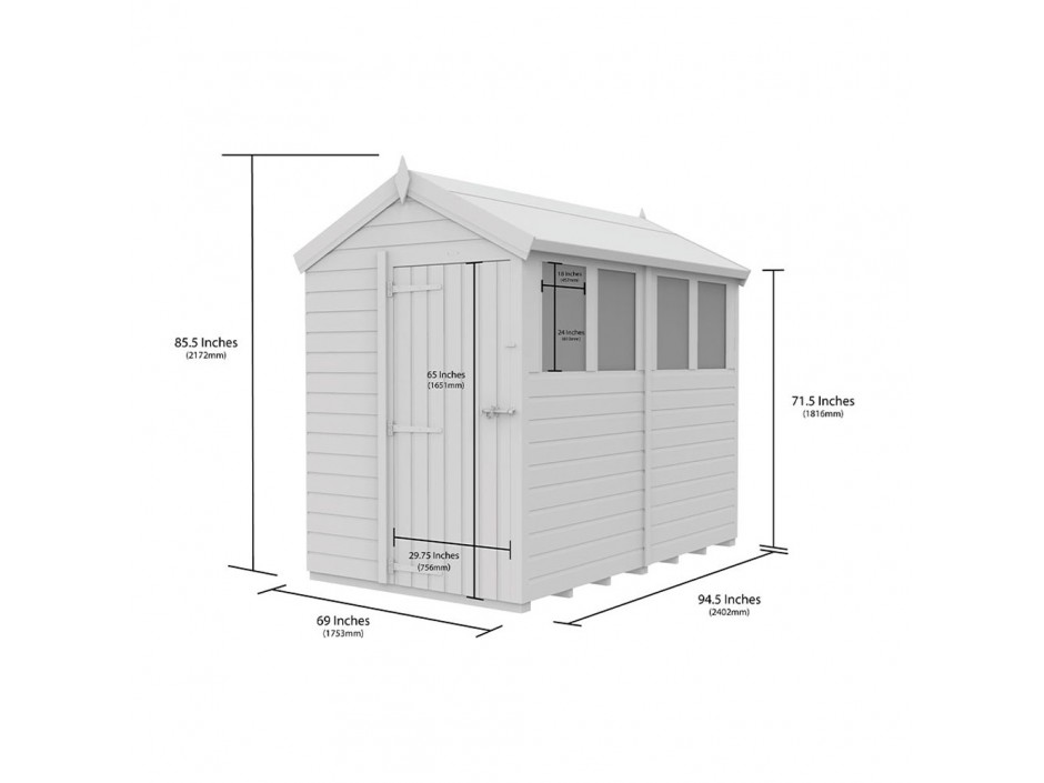 5ft x 8ft Apex Shed