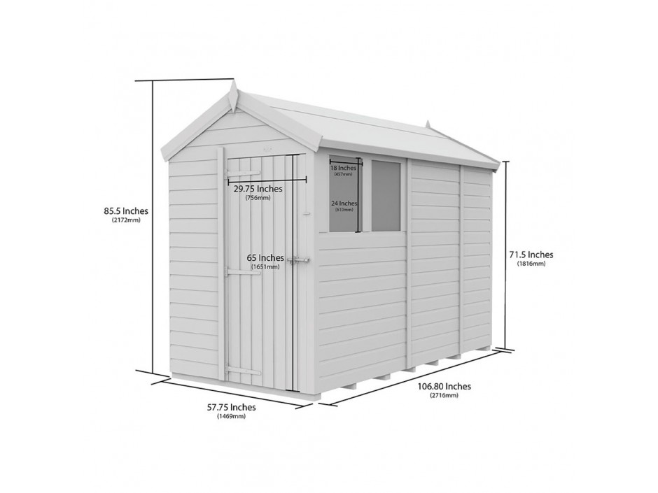 5ft x 9ft Apex Shed