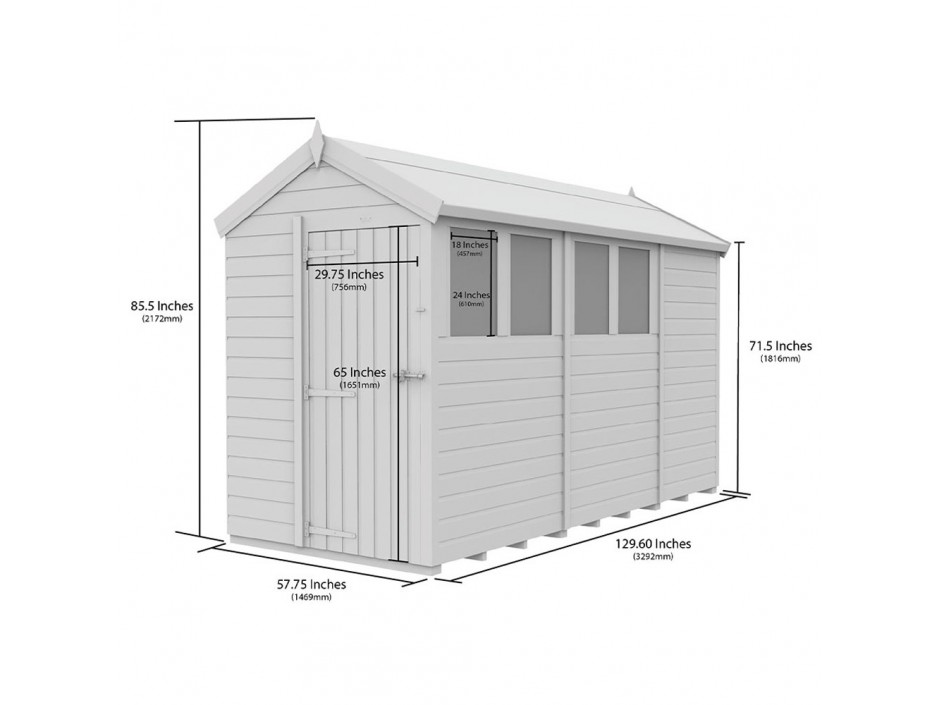 5ft x 11ft Apex Shed