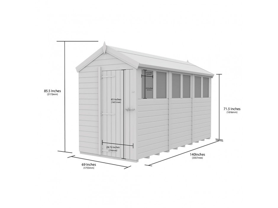 5ft x 12ft Apex Shed