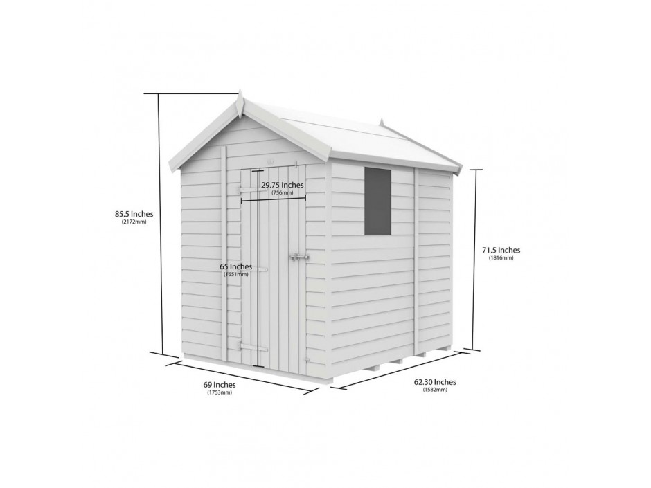 6ft x 5ft Apex Shed