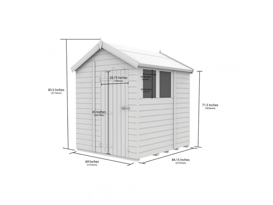 6ft x 7ft Apex Shed