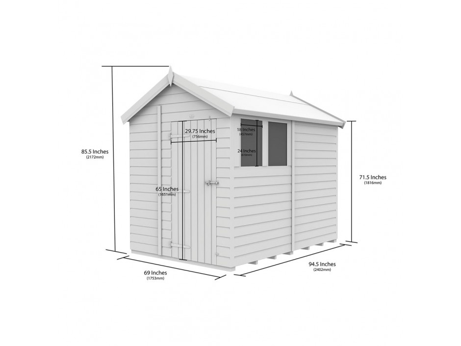 6ft x 8ft Apex Shed