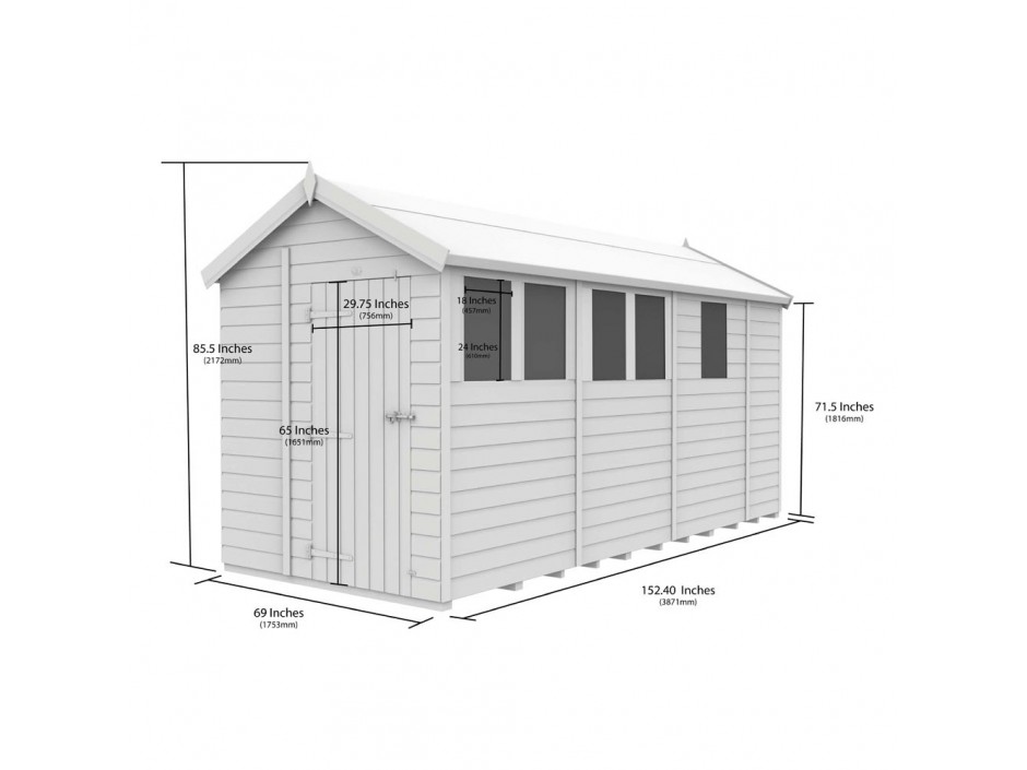 6ft x 13ft Apex Shed