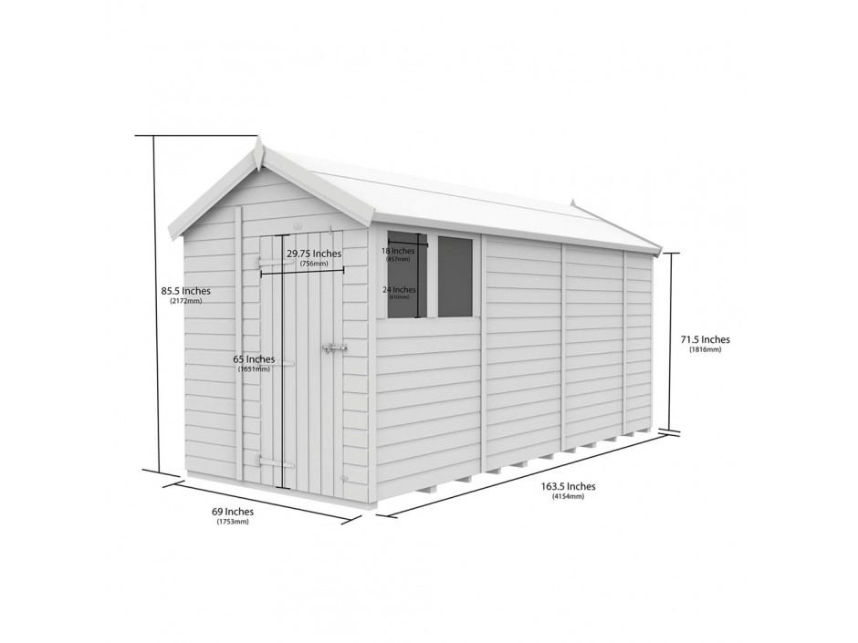 6ft x 14ft Apex Shed