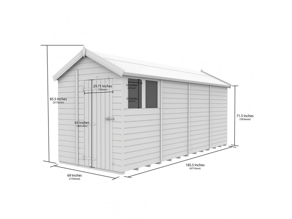 6ft x 16ft Apex Shed