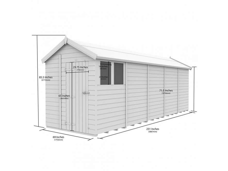 6ft x 20ft Apex Shed