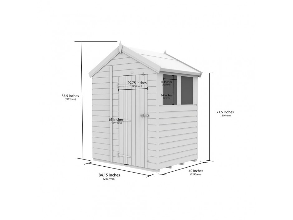 7ft x 4ft Apex Shed