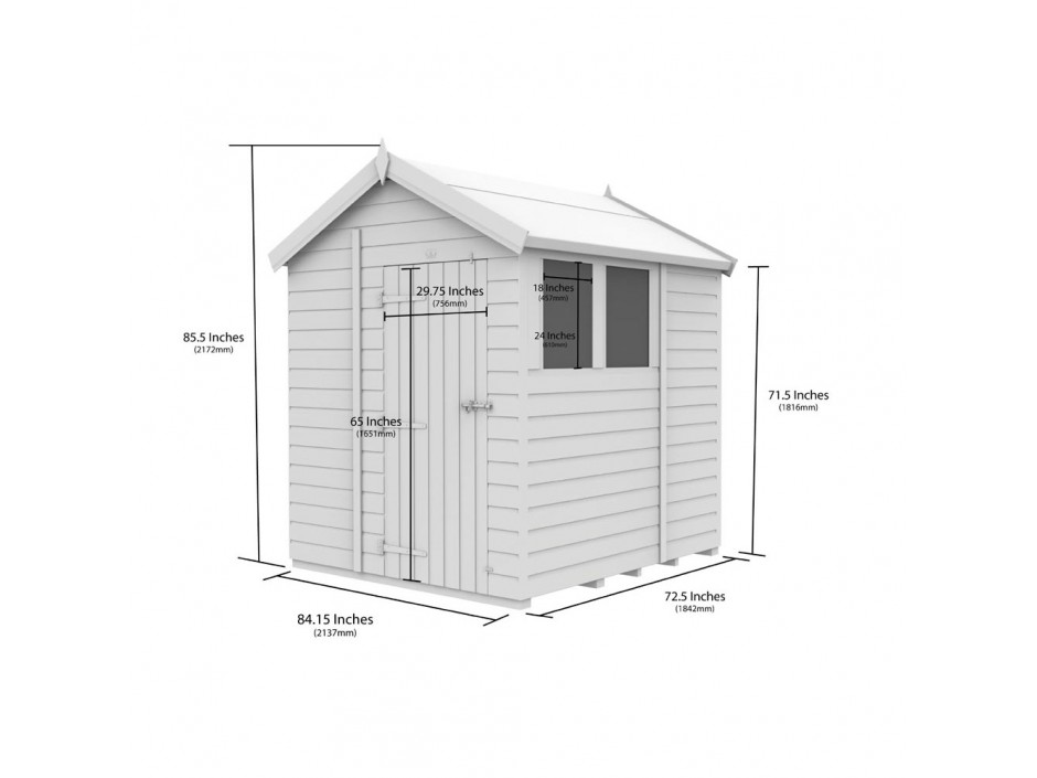 7ft x 6ft Apex Shed