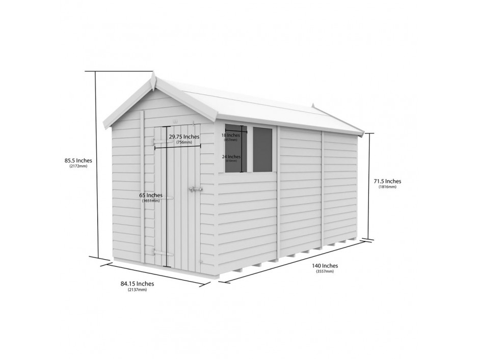 7ft x 12ft Apex Shed