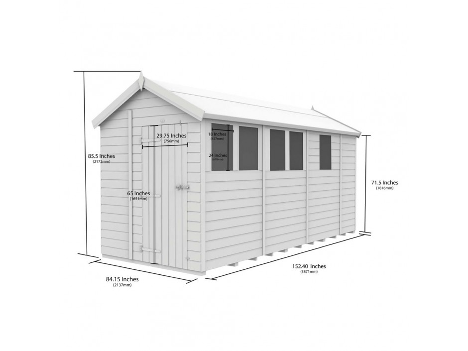 7ft x 13ft Apex Shed