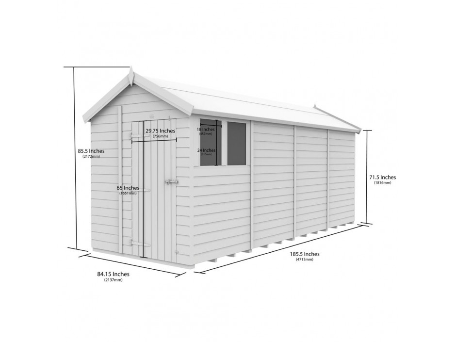 7ft x 16ft Apex Shed