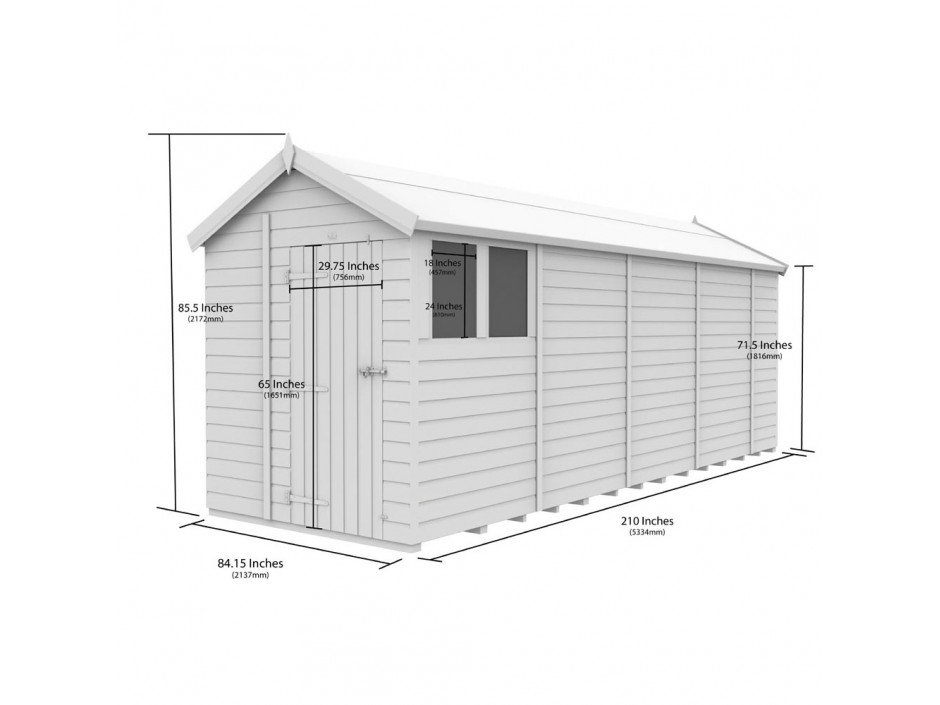 7ft x 18ft Apex Shed