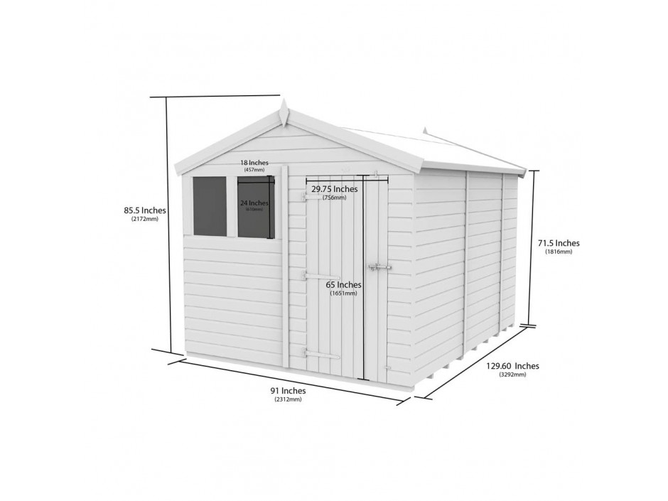 8ft x 11ft Apex Shed