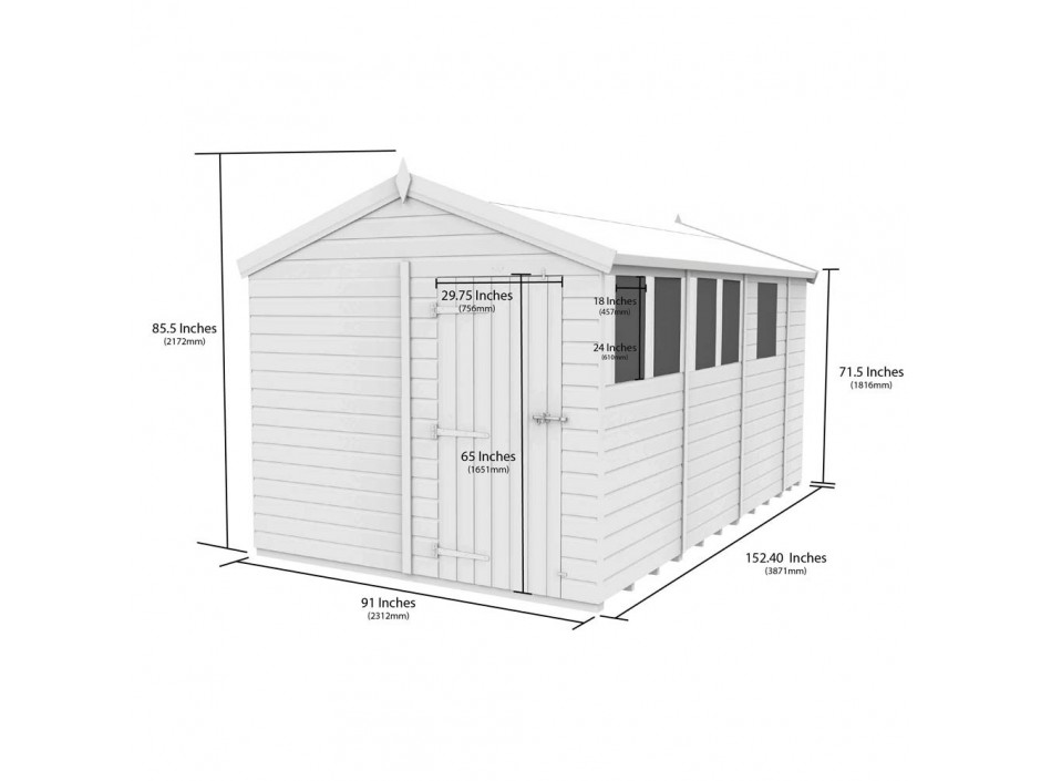 8ft x 13ft Apex Shed