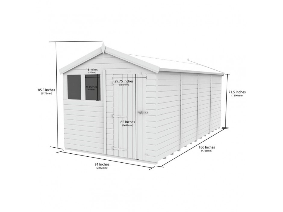 8ft x 16ft Apex Shed