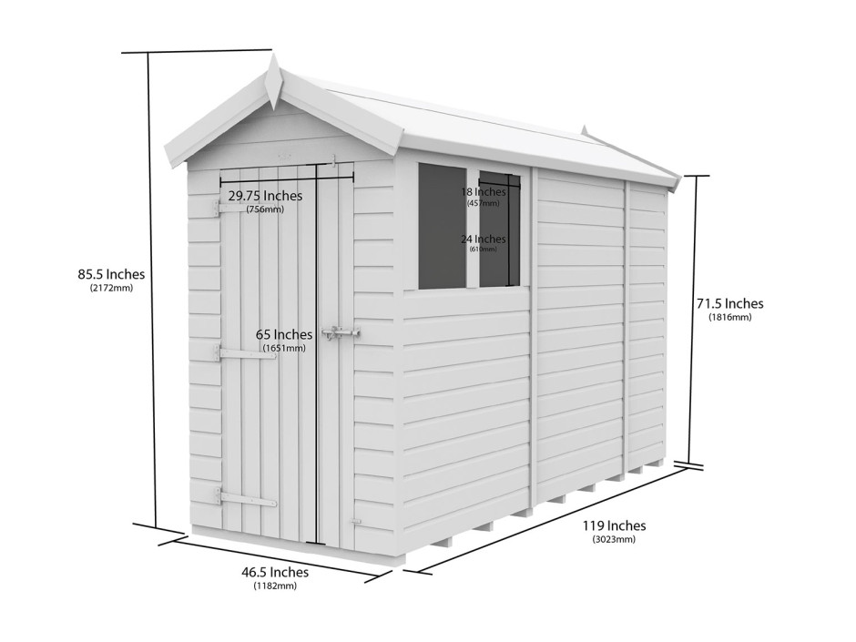 4ft x 10ft Apex Shed