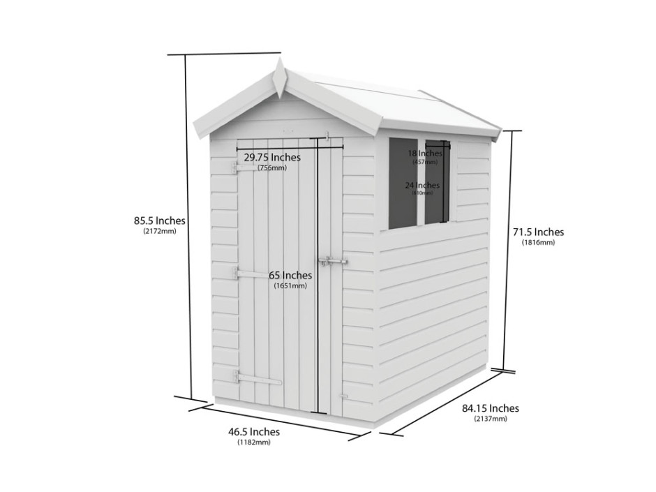 4ft x 7ft Apex Shed