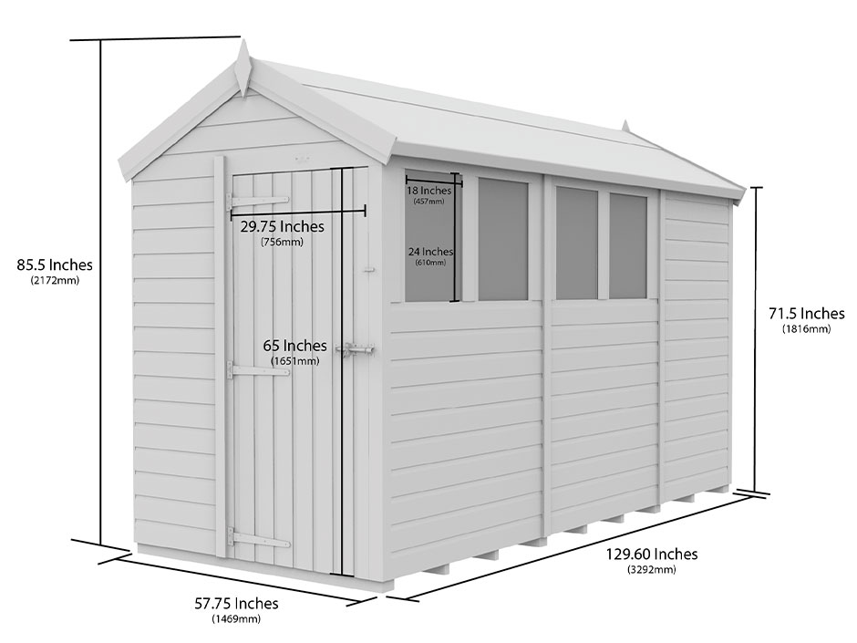 5ft x 11ft Apex Shed