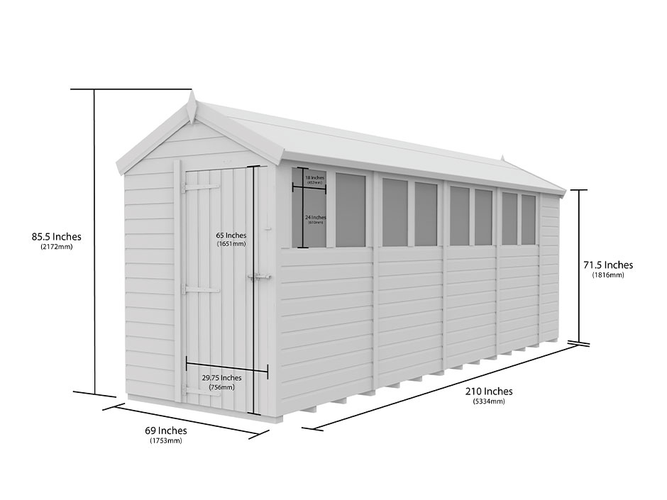 5ft x 18ft Apex Shed