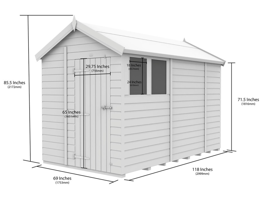 6ft x 10ft Apex Shed