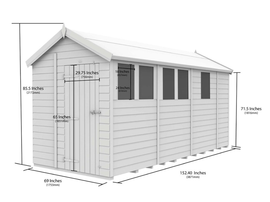 6ft x 13ft Apex Shed