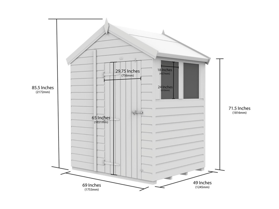 6ft x 4ft Apex Shed