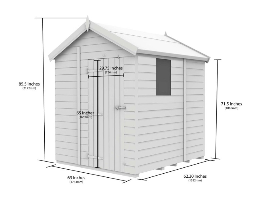 6ft x 5ft Apex Shed