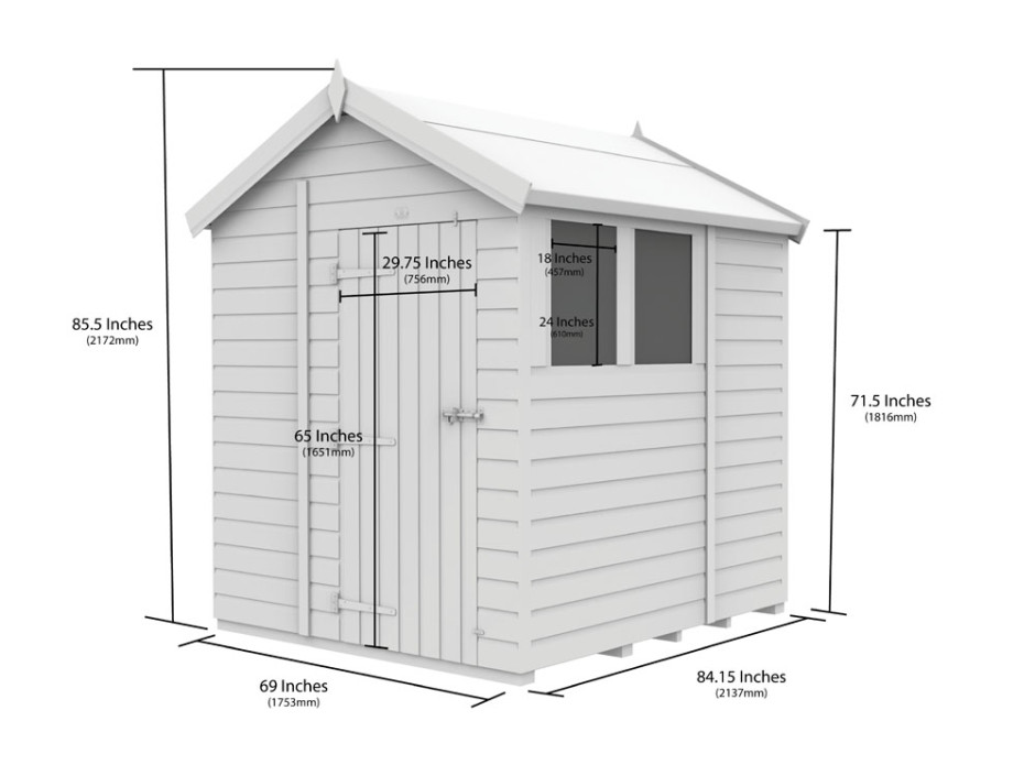 6ft x 7ft Apex Shed