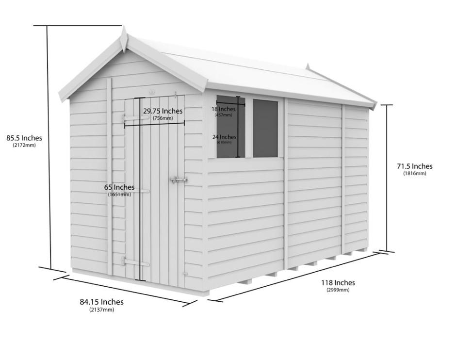 7ft x 10ft Apex Shed