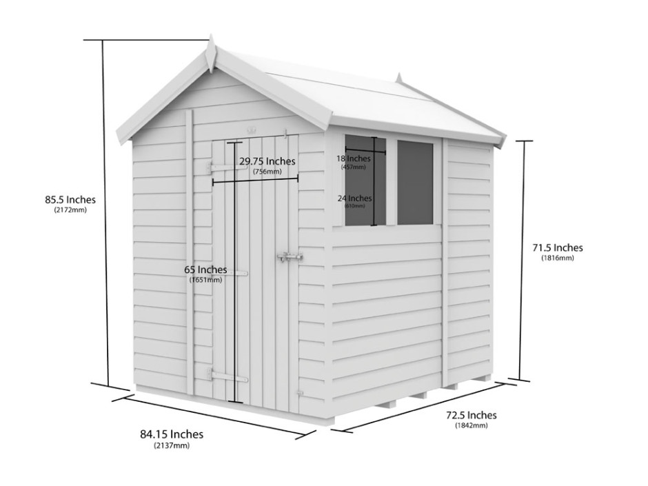 7ft x 6ft Apex Shed