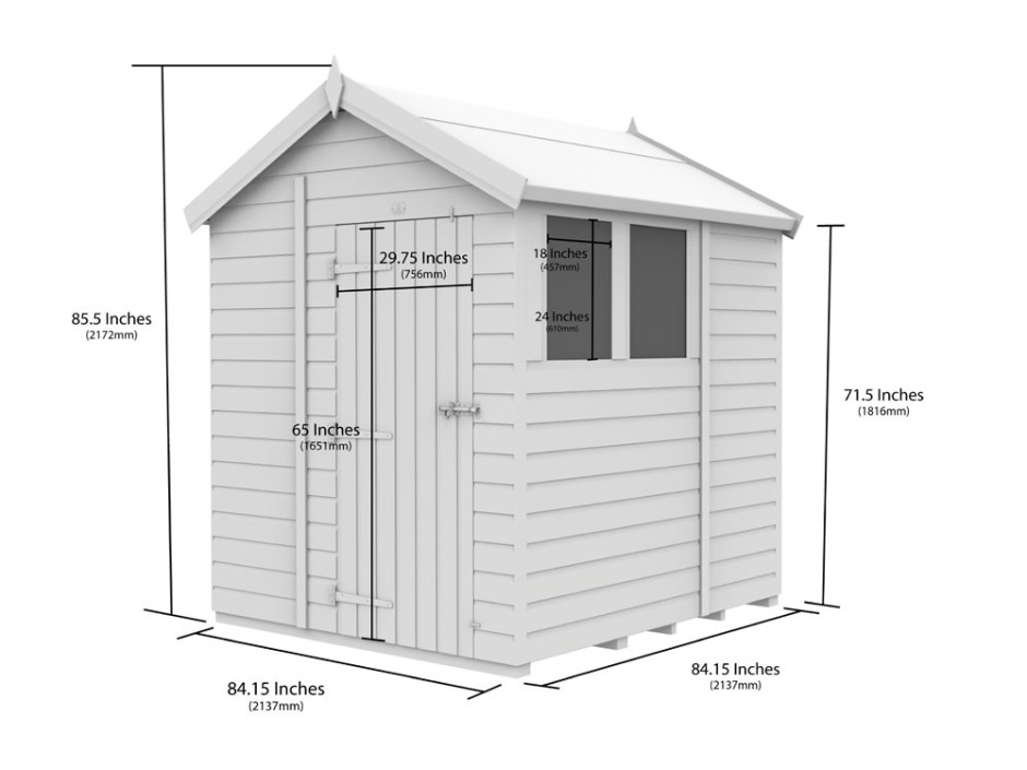 7ft x 7ft Apex Shed