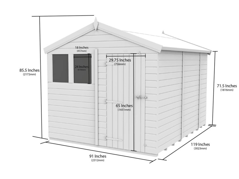 8ft x 10ft Apex Shed