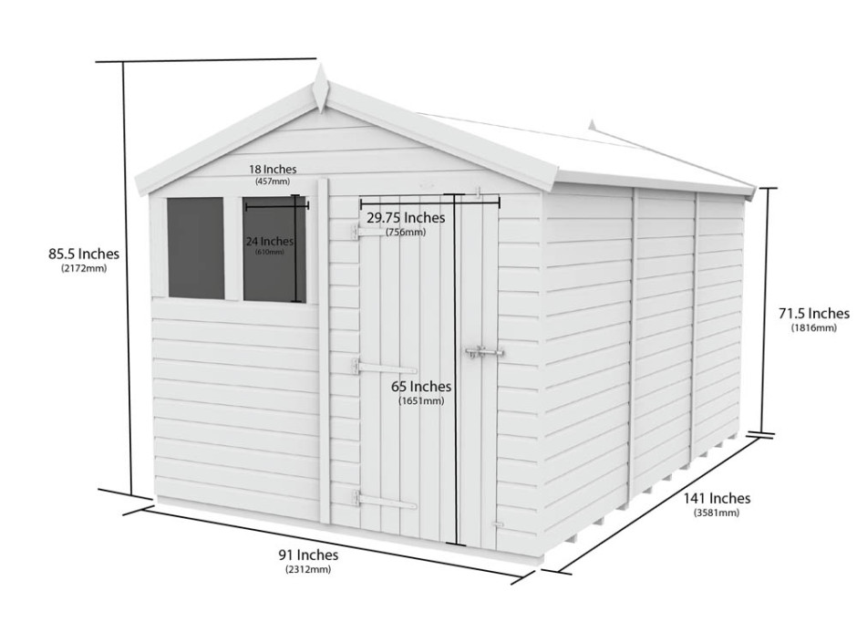 8ft x 12ft Apex Shed