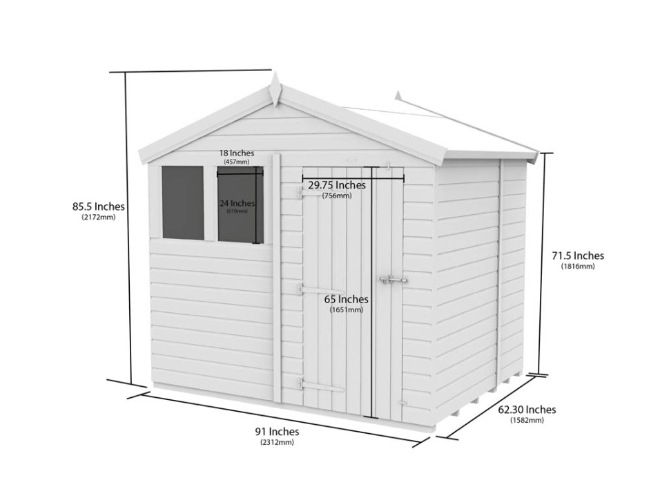 8ft x 5ft Apex Shed