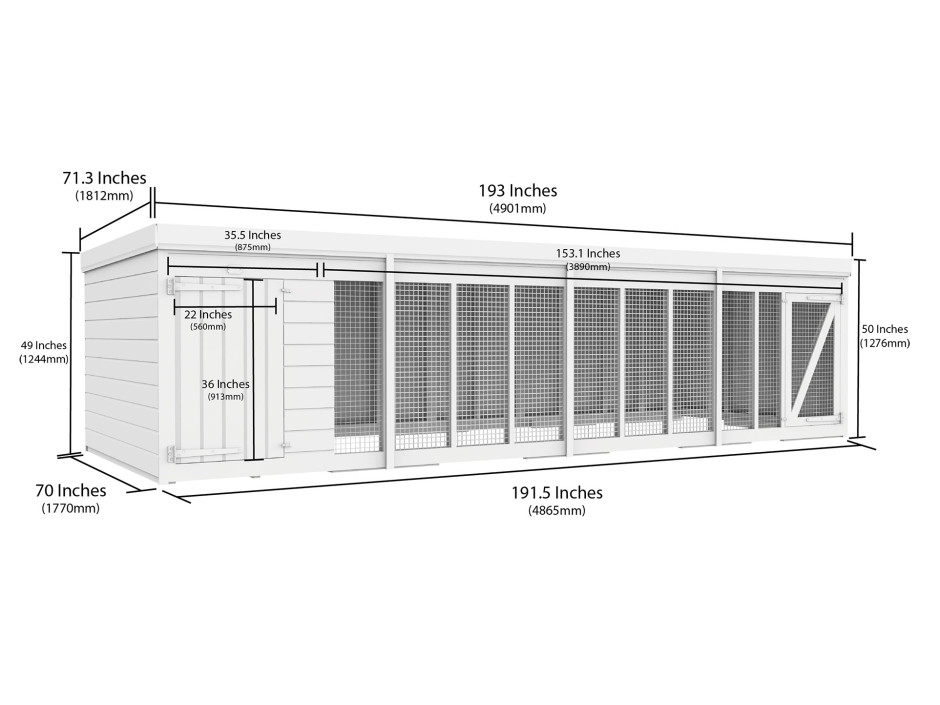 16ft x 6ft Dog Kennel and Run