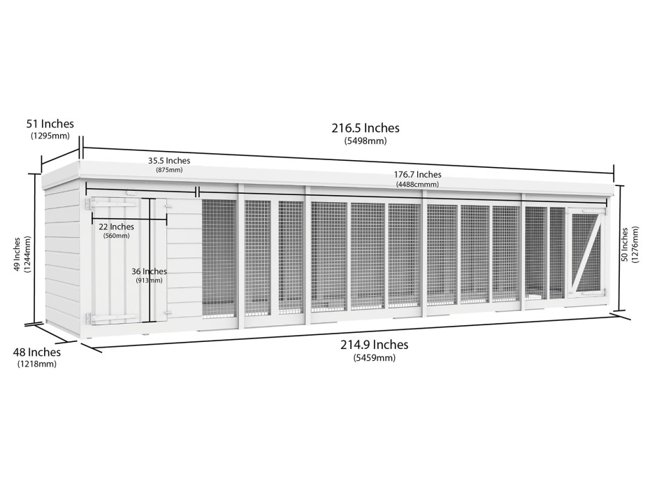 18ft x 4ft Dog Kennel and Run