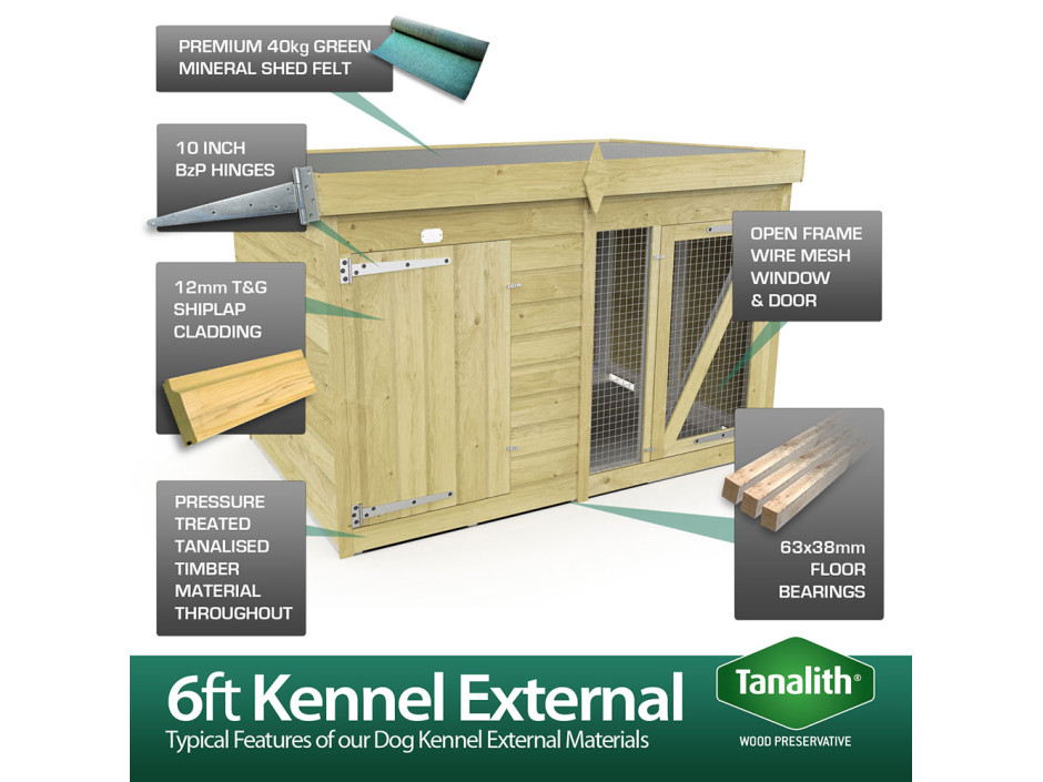 6ft x 6ft Dog Kennel and Run