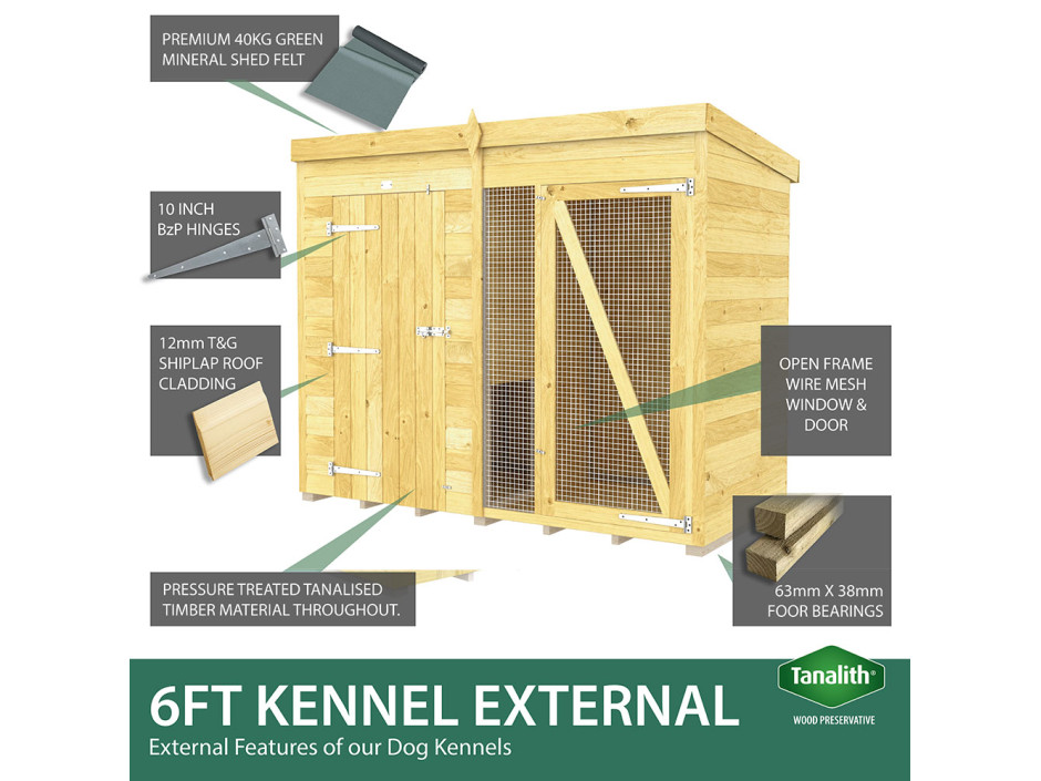 8ft X 4ft Dog Kennel and Run Full Height