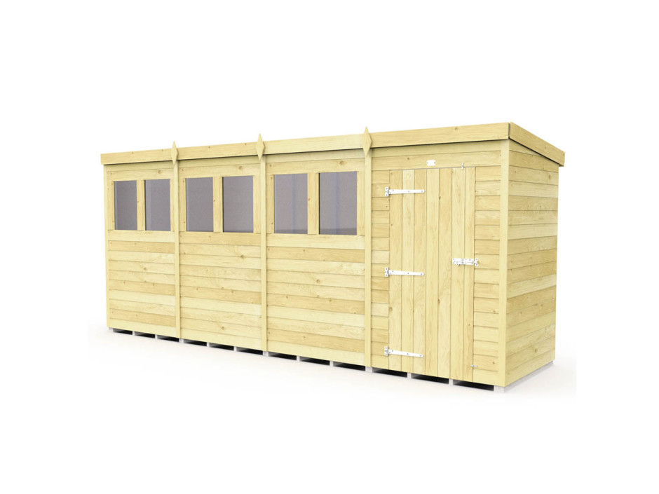 16ft x 4ft Pent Shed